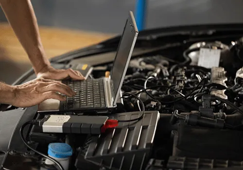 Proprietary BMW diagnostic equipment at our repair center